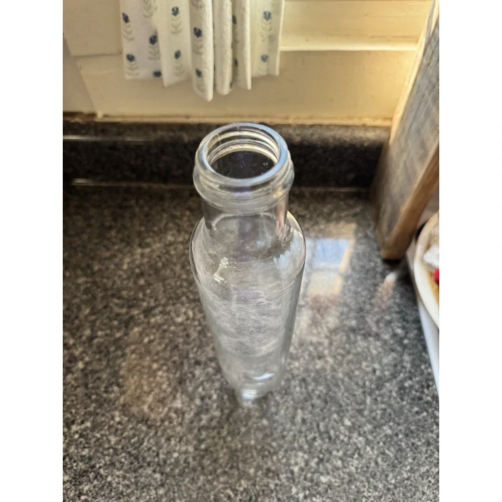 Vintage Clear Glass Rolling Pin No Cap Baking Kitchen Pastry Farmhouse 14